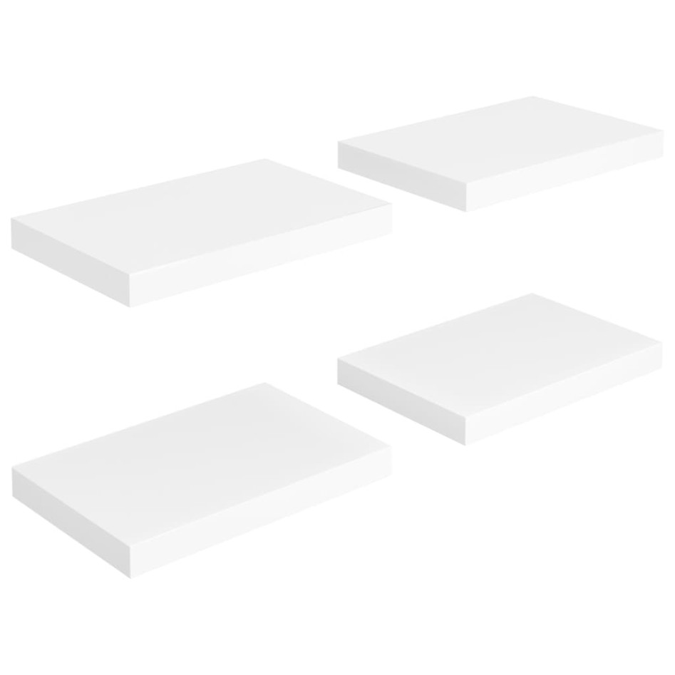 Estantes flotantes de pared 4 uds MDF blanco 40x23x3,8