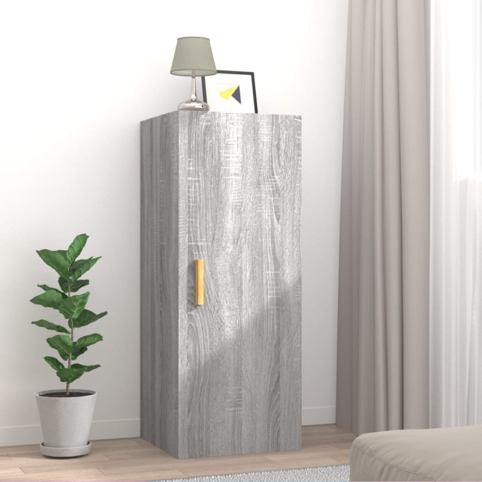 Armario de pared madera contrachapada gris Sonoma 34,5x34x90