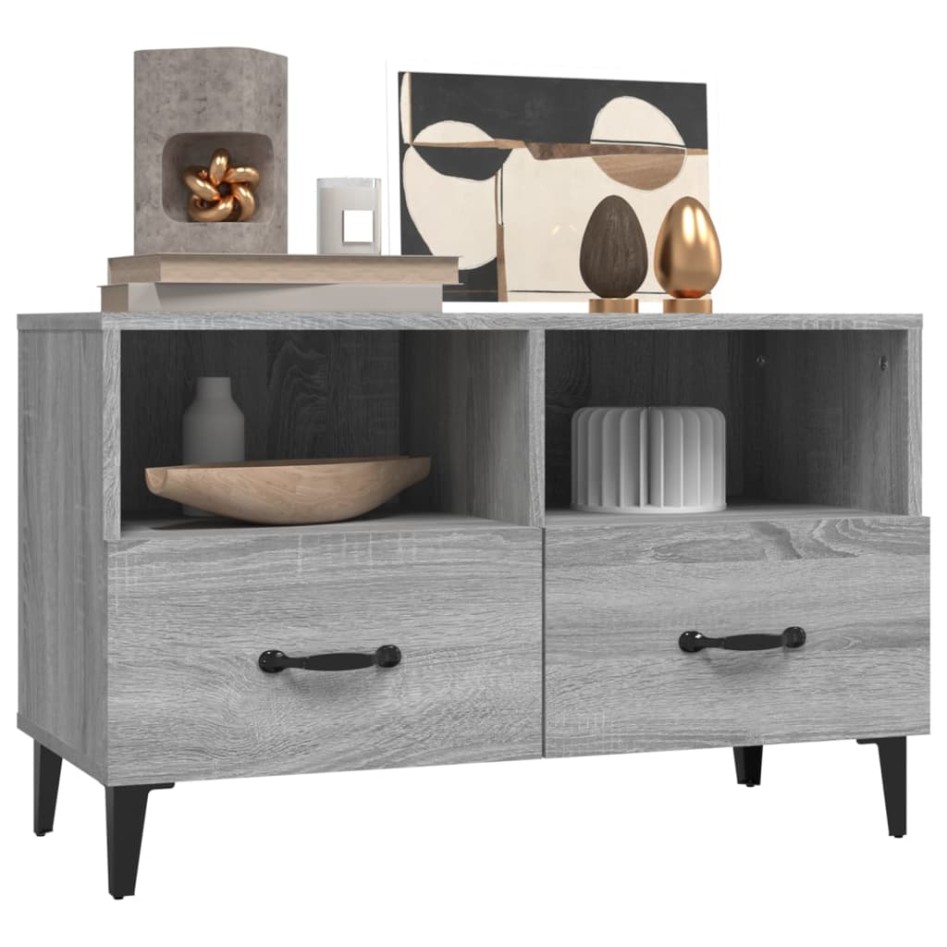Mueble para TV madera contrachapada gris Sonoma 80x30x30