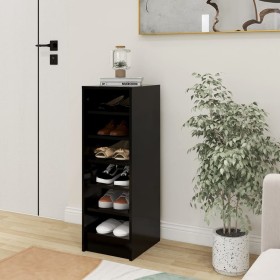 Mueble zapatero madera contrachapada negro 31,5x35x90