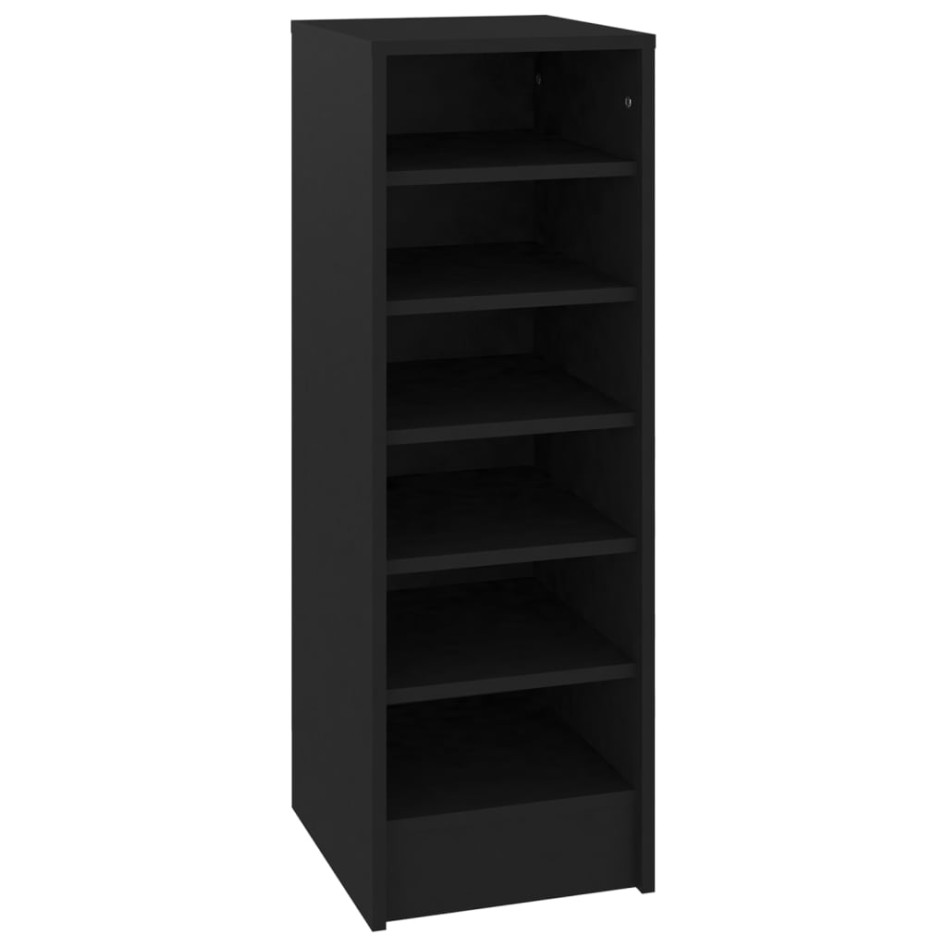 Mueble zapatero madera contrachapada negro 31,5x35x90