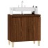 Armario de lavabo madera contrachapada roble marrón 58x33x60