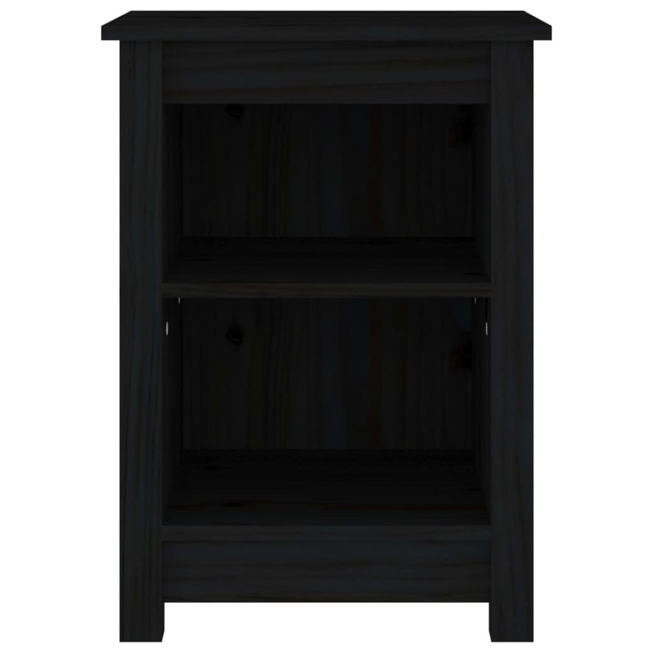 Mesitas de noche 2 uds madera maciza de pino negro 40x35x55