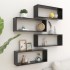 Estante cubo de pared 4 uds contrachapado negro 60x15x23