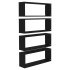 Estante cubo de pared 4 uds contrachapado negro 60x15x23