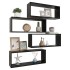 Estante cubo de pared 4 uds contrachapado negro 60x15x23