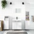 Armario de baño madera de ingeniería blanco brillo 58x33x60