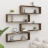 Estante cúbico de pared 4 uds madera roble ahumado