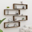 Estante cúbico de pared 4 uds madera roble ahumado 100x15x30cm