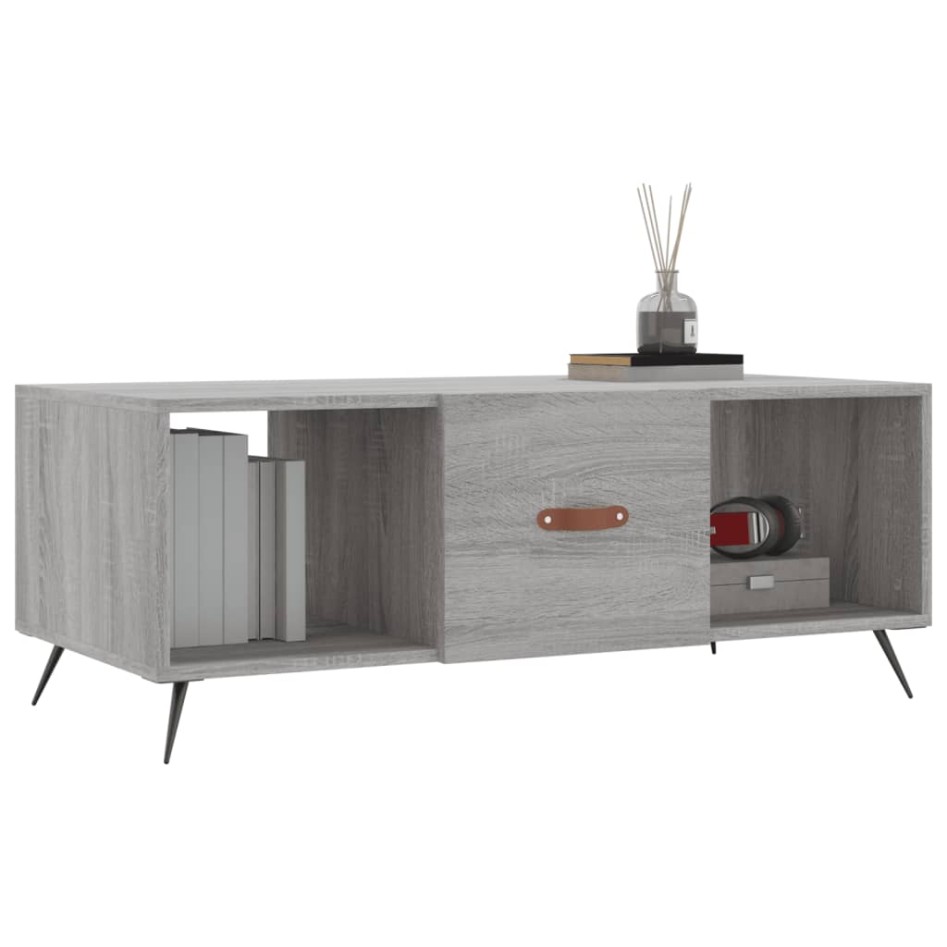 Mesa de centro madera contrachapada gris Sonoma 102x50x40