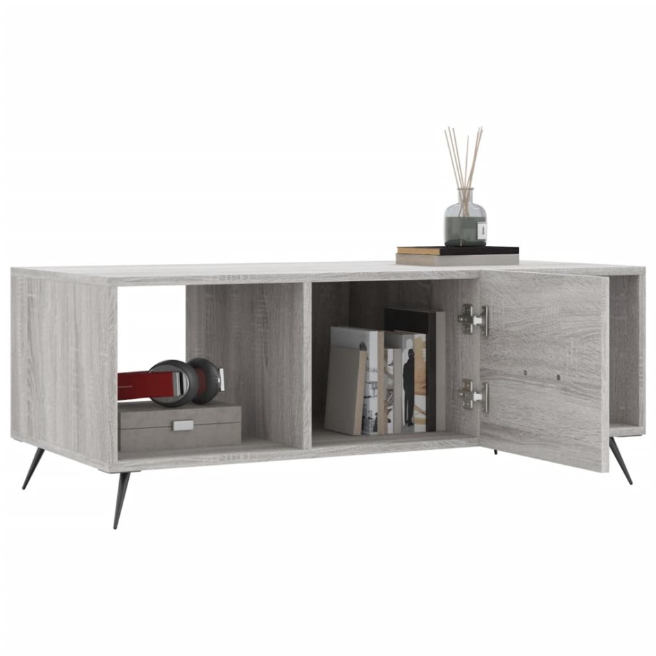 Mesa de centro madera contrachapada gris Sonoma 102x50x40