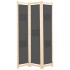 Biombo divisor de 3 paneles de tela gris 120x170x4