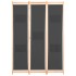 Biombo divisor de 3 paneles de tela gris 120x170x4