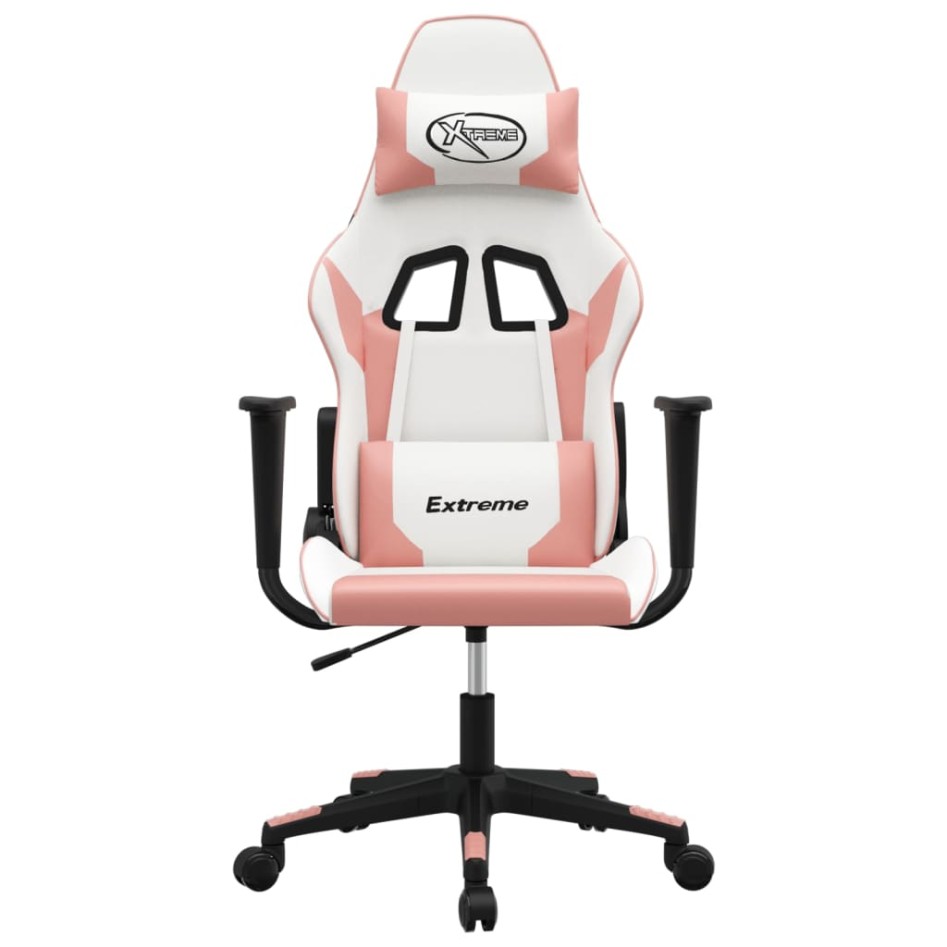 Silla gaming cuero sintético blanco y