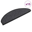 Alfombra autoadhesiva escalera sisal 15 uds antracita 65x21x4cm