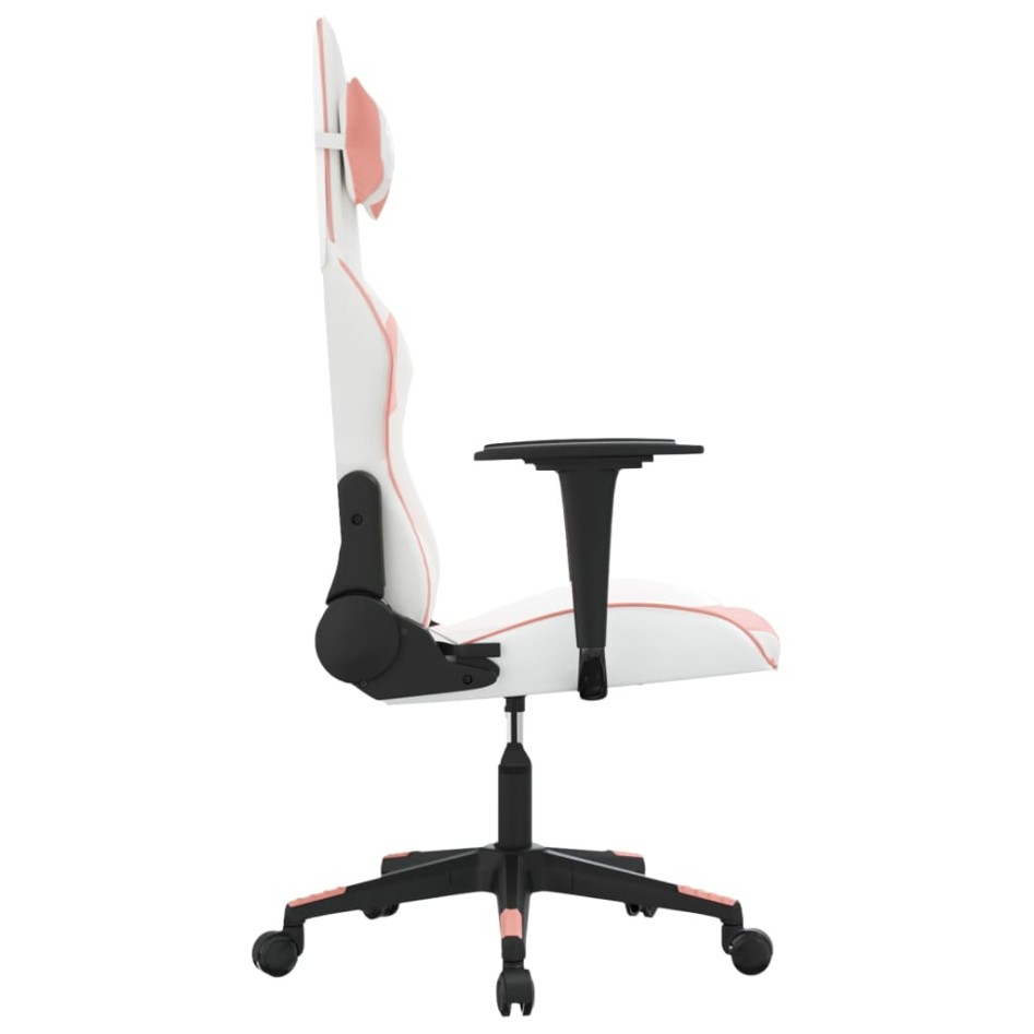Silla gaming cuero sintético blanco y