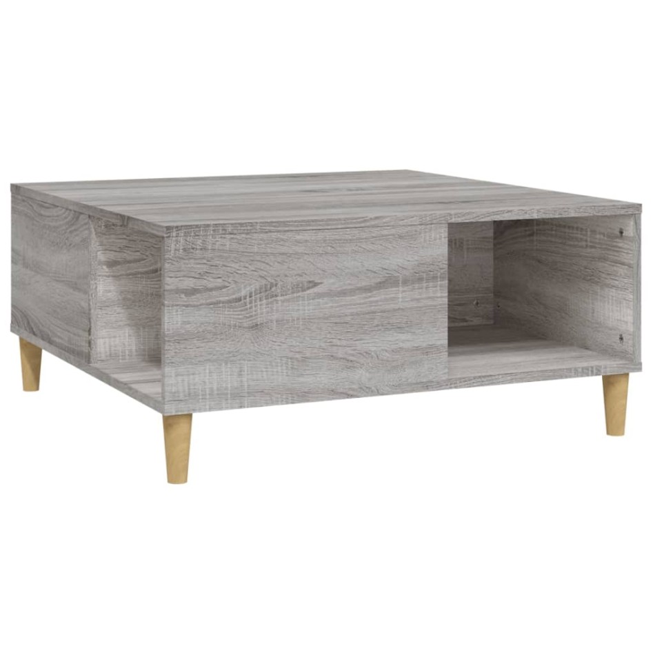 Mesa de centro madera contrachapada gris Sonoma 80x80x36,5