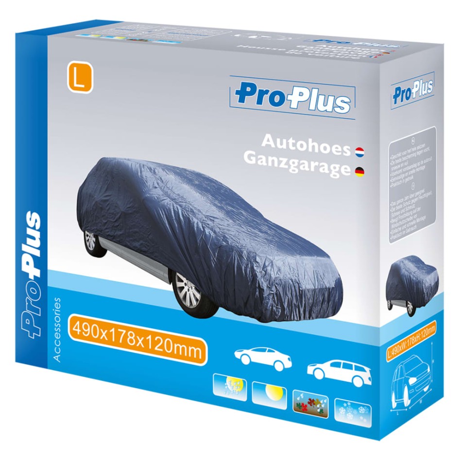 ProPlus Funda cubierta para coche L 490x178x120 cm azul