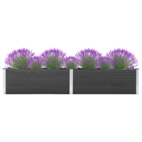 Arriate elevado de jardín WPC gris 200x50x54