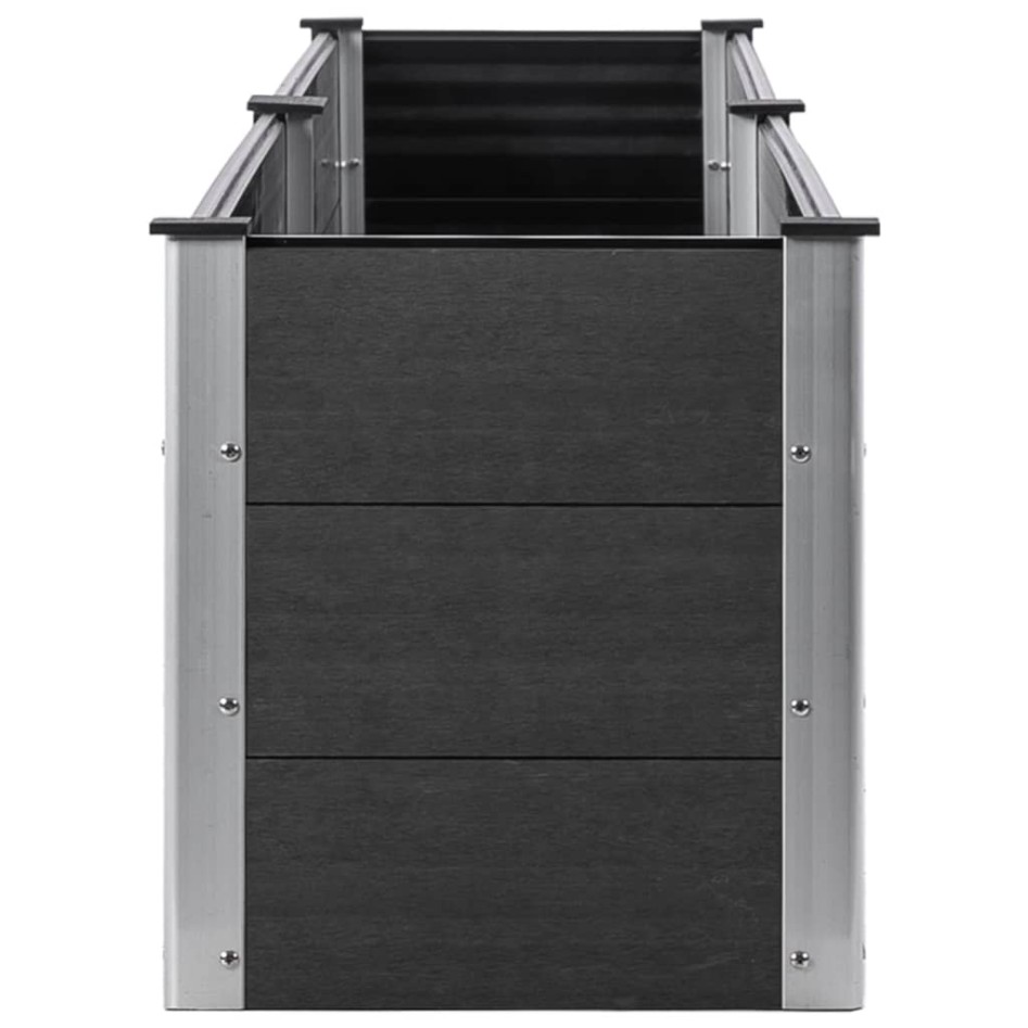 Arriate elevado de jardín WPC gris 200x50x54