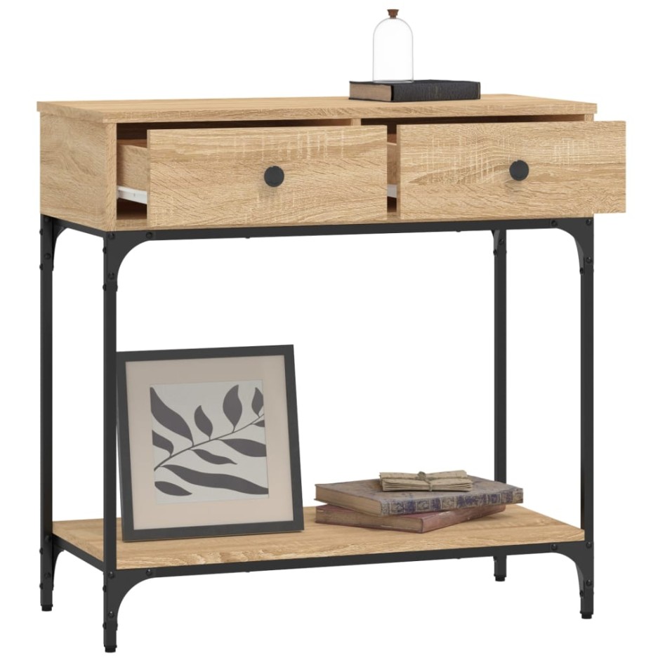 Mesa consola madera de ingeniería roble Sonoma 75x34,5x75