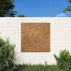 Adorno de pared de jardín acero corten diseño sol 55x55