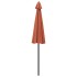 Sombrilla de jardín con palo de aluminio terracota 270