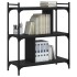 Librería de 3 estantes madera de ingeniería negro 76x32x88