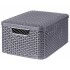 Curver Cajas de almacenaje con tapa Style 3 unidades M gris