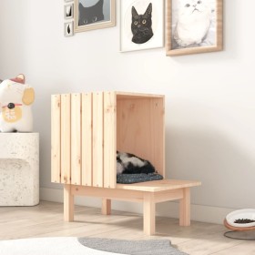 Casa para gatos de madera maciza de pino 60x36x60