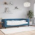 Sofá cama con colchón terciopelo azul 90x200