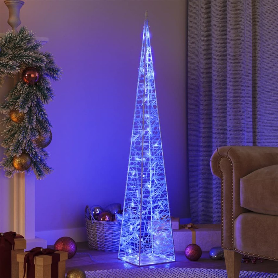 Cono de luz LED decorativo acrílico azul 120