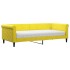 Sofá cama con colchón terciopelo amarillo 90x200