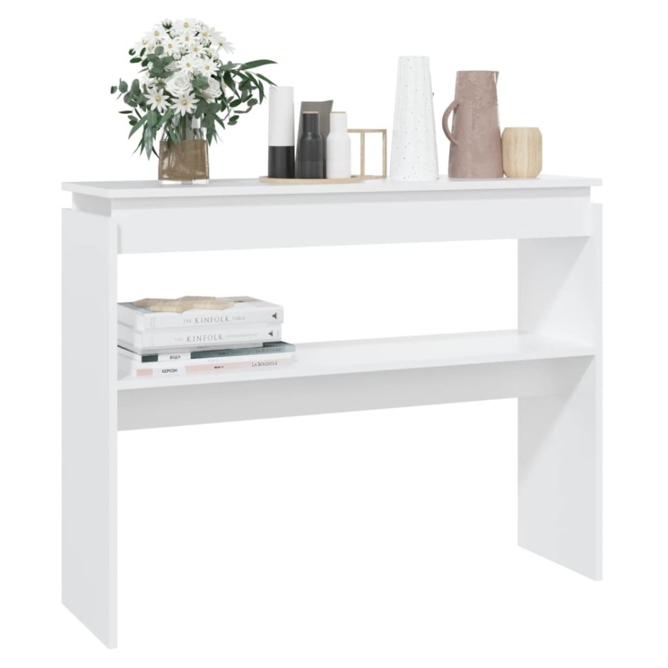 Mesa consola madera de ingeniería blanca 102x30x80