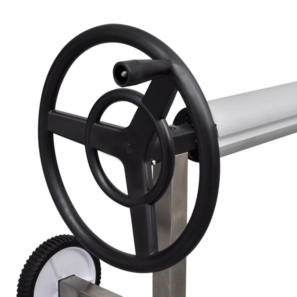 Enrollador para la cubierta de piscina con base de