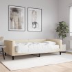 Sofá cama con colchón tela crema 100x200 cm