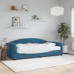 Sofá cama con colchón terciopelo azul 90x200 cm