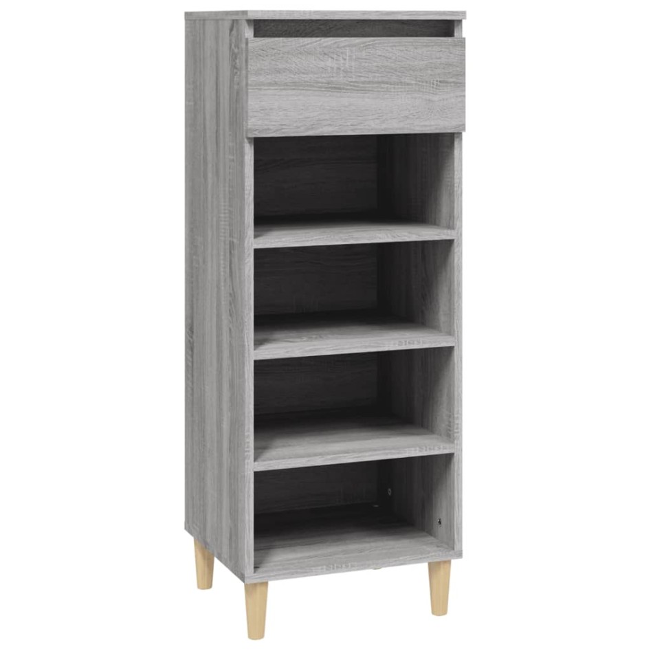 Mueble zapatero madera contrachapada gris Sonoma 40x36x105