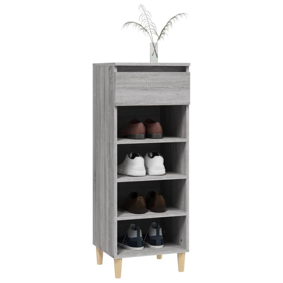 Mueble zapatero madera contrachapada gris Sonoma 40x36x105