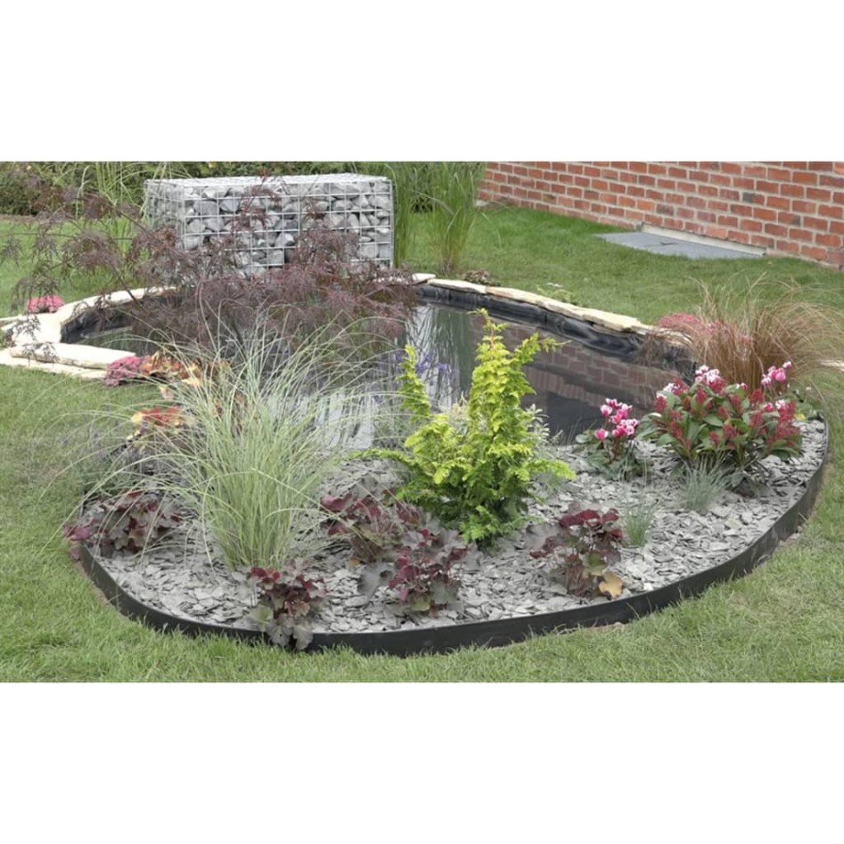 Ubbink Bordura de jardín negro 14 cm x 15 m