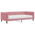 Sofá cama con colchón terciopelo rosa 90x200