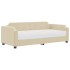 Sofá cama con colchón tela crema 90x200
