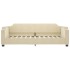 Sofá cama con colchón tela crema 90x200