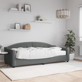 Sofá cama con colchón tela gris oscuro 90x200