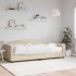 Sofá cama con colchón tela crema 100x200
