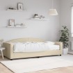 Sofá cama con colchón tela crema 100x200 cm