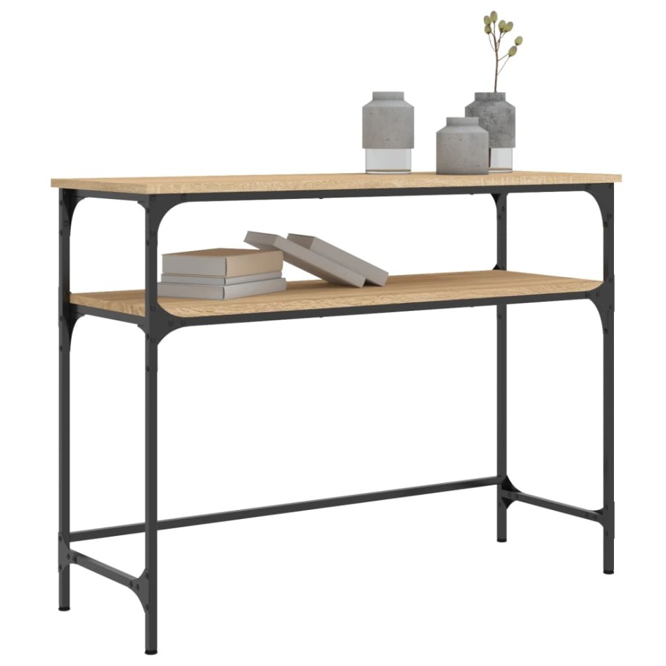 Mesa consola madera de ingeniería roble Sonoma 100x35,5x75
