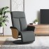 Sillón reclinable con reposapiés tela gris