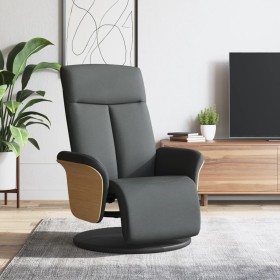 Sillón reclinable con reposapiés tela gris