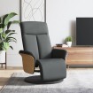 Sillón reclinable con reposapiés tela gris oscuro
